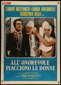 7c0348 SENATOR LIKES WOMEN Italian 1p R1970s Lucio Fulci, Buzzanca with near-naked nuns, rare!