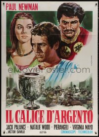 7c0356 SILVER CHALICE Italian 1p R1970 different Piovano art of Paul Newman in his first movie!
