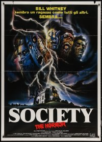 7c0360 SOCIETY Italian 1p 1990 great completely different monster horror art by Spataro!