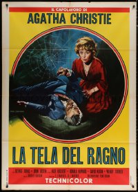 7c0366 SPIDER'S WEB Italian 1p R1971 Piovano art of Glynis Johns & dead body, Agatha Christie!