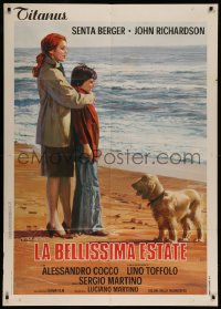 7c0376 SUMMER TO REMEMBER Italian 1p 1974 art of Senta Berger & son on beach by Averardo Ciriello!