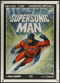 7c0379 SUPERSONIC MAN Italian 1p 1979 different art of Spanish masked superhero, ultra rare!