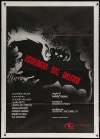 7c0408 TWITCH OF THE DEATH NERVE Italian 1p 1971 Mario Bava's Ecologia del Delitto, cool monster art!