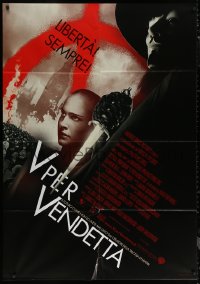 7c0413 V FOR VENDETTA Italian 1p 2005 Wachowski Bros, bald Natalie Portman, masked Hugo Weaving!