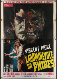 7c0440 ABOMINABLE DR. PHIBES Italian 2p 1972 great different Casaro art of Vincent Price, rare!
