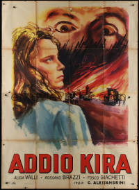 7c0441 ADDIO KIRA Italian 2p R1950s art of Alida Valli, from Ayn Rand's We The Living, rare!