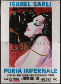 7c0448 ARDENT SUMMER Italian 2p 1974 different Brini art of Argentinean stripper Isabel Sarli, rare!