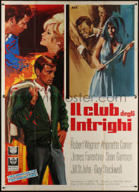 7c0458 BANNING Italian 2p 1967 different Avelli art of Robert Wagner, Comer & Jill St. John, rare!