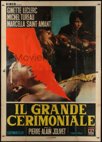 7c0463 BIG CEREMONIAL Italian 2p 1969 Jolivet's Le Grand ceremonial, really wild image, rare!