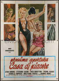 7c0464 BIG DELIRIUM Italian 2p 1975 art of sexy Jean Seberg & beautiful near-naked women!