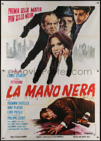 7c0469 BLACK HAND Italian 2p 1973 Lionel Stander, Rosanna Fratello, cool crime art, rare!