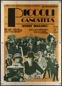7c0480 BUGSY MALONE Italian 2p 1976 Jodie Foster, Scott Baio, montage of juvenile gangsters, rare!