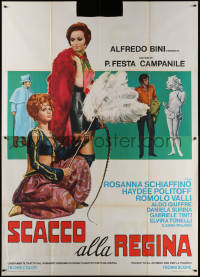 7c0489 CHECK TO THE QUEEN Italian 2p 1969 Scacco Alla Regina, art of sexy Rosanna Schiaffino!