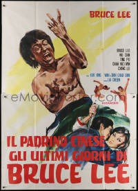 7c0490 CHINESE MACK Italian 2p 1977 great art of Bruce Lee, who isn't even in the movie, rare!