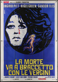7c0496 COUNTESS DRACULA Italian 2p 1972 Hammer, different art of vampire Ingrid Pitt by Tino Avelli!