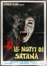 7c0523 EXORCISM Italian 2p 1976 Paul Naschy, wild horror art of woman transforming into demon!