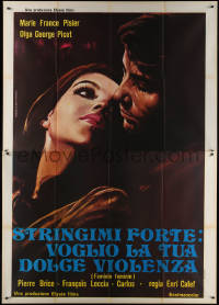 7c0526 FEMININE FEMININE Italian 2p 1975 Ferrari art of sexy Marie-France Pisier & her lover, rare!
