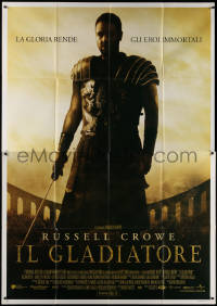 7c0546 GLADIATOR Italian 2p 2000 a hero will rise, Russell Crowe, directed by Ridley Scott!