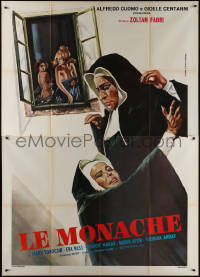 7c0549 HANGYABOLY Italian 2p 1973 Zoltan Fabri, Ferrari art of nuns + naked women in window, rare!