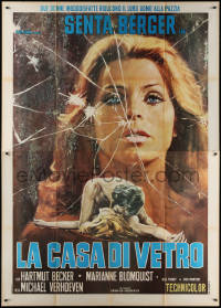 7c0551 HE WHO LOVES IN A GLASS HOUSE Italian 2p 1971 Ezio Tarantelli art of Senta Berger, rare!