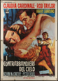 7c0553 HELL WITH HEROES Italian 2p 1968 different Hermann art of Rod Taylor & Claudia Cardinale!