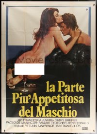 7c0589 LA PARTE PIU APPETITOSA DEL MASCHIO Italian 2p 1979 Aller art of sexy naked couple, rare!