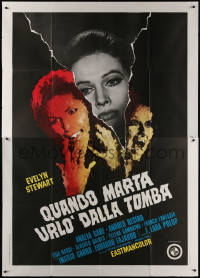 7c0609 MANIAC MANSION Italian 2p 1972 La Mansion de la Niebla, Ida Galli, great horror image, rare!