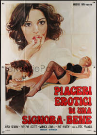 7c0616 MIDNIGHT PARTY Italian 2p 1976 Jess Franco, great sexy art of Lina Romay & Monica Swinn!