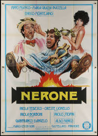 7c0629 NERONE Italian 2p 1977 wacky art of top cast as parody of historical Roman figures, rare!