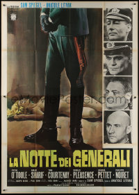 7c0631 NIGHT OF THE GENERALS Italian 2p R1970s art of man standing over naked female victim!