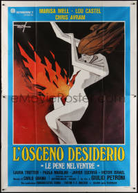 7c0634 OBSCENE DESIRE Italian 2p 1978 Giulio Petroni's La Profezia, wild Enrico De Seta art!