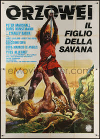 7c0640 ORZOWEI IL FIGLIO DELLA SAVANA Italian 2p 1976 Peter Marshall as Tarzan-like hero, cool art!