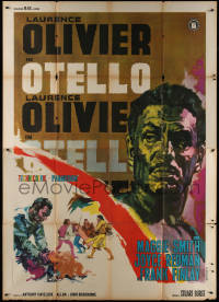 7c0641 OTHELLO Italian 2p 1967 different art of Laurence Olivier, William Shakespeare, rare!