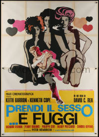 7c0644 PASSION POTION Italian 2p 1974 cool art of three sexy half-naked ladies + running man!