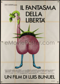 7c0647 PHANTOM OF LIBERTE Italian 2p 1984 Luis Bunuel, outrageous erotic Statue of Liberty art!