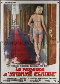 7c0648 PINK TELEPHONE Italian 2p 1976 Avelli art of sexy Mireille Darc in her underwear in hallway!