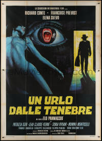 7c0663 RETURN OF THE EXORCIST Italian 2p 1975 art of naked woman by screaming mouth in eyeball!
