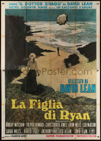 7c0669 RYAN'S DAUGHTER Italian 2p 1970 directed by David Lean, art of Sarah Miles on beach, rare!