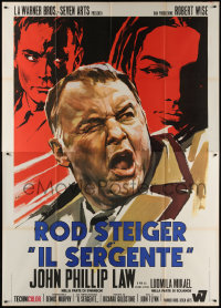 7c0681 SERGEANT Italian 2p 1969 Brini art of Rod Steiger, Law & Mikael, from Dennis Murphy novel!