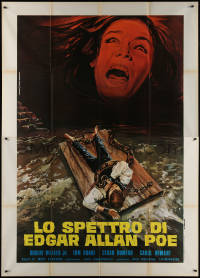 7c0695 SPECTRE OF EDGAR ALLAN POE Italian 2p 1974 Ferrari art of Walker w/snake & screaming girl!