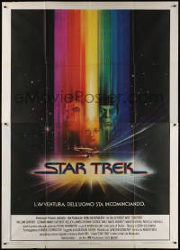 7c0696 STAR TREK Italian 2p 1980 cool art of William Shatner & Leonard Nimoy by Bob Peak!