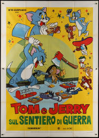 7c0719 TOM & JERRY Italian 2p R1977 cat and mouse cartoon, more violent images than U.S. items!