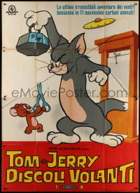 7c0718 TOM & JERRY Italian 2p 1965 great cartoon image with guillotine & flying saucer!