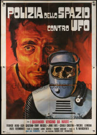 7c0729 WAR OF THE PLANETS Italian 2p R1970s Luca Crovato art of astronaut skeleton in space suit!