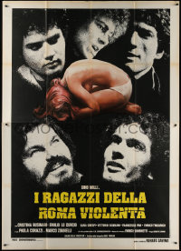 7c0735 YOUTH OF VIOLENT ROME Italian 2p 1976 tormented naked woman surrounded by creepy guys, rare!