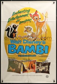 7d0268 BAMBI Aust 1sh R1979 Walt Disney cartoon deer classic, he's with Thumper, Flower & owl!