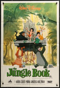 7d0280 JUNGLE BOOK Aust 1sh R1986 Walt Disney cartoon classic, great image of Mowgli & friends!