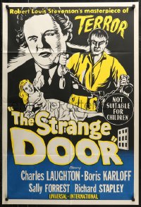 7d0296 STRANGE DOOR Aust 1sh 1952 Charles Laughton, Sally Forrest, Boris Karloff!