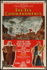 7d0299 TEN COMMANDMENTS Aust 1sh 1958 DeMille, Heston & Brynner, Moses parting the Red Sea, rare!