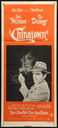 7d0347 CHINATOWN 2nd printing Aust daybill 1975 art of Jack Nicholson & Faye Dunaway, Roman Polanski!